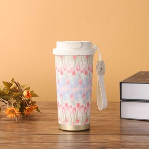 Ly nước đôi Lily Valley dành cho nữ, thiết kế hiện đại, sang trọng nhẹ nhàng, giữ nhiệt, di động, dung tích lớn, bình chân không có ống hút - Product Image 6