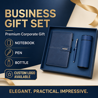 Coffret Cadeau Marketing en Cuir : Carnet, Stylo, Bouteille d'Eau – Personnalisable avec Logo pour Entreprise de Luxe