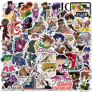 50 ชิ้นอะนิเมะโจโจ้ บิสเซอเร แอดเวนเจอร์การ์ตูนกราฟฟิตี้สติกเกอร์สำหรับสเก็ตบอร์ดกระเป๋าเดินทางแล็ปท็อปขวดโทรศัพท์ DIY ป้ายกำหนดเอง - Product Image 1