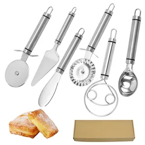 6 Stuks Keuken Gereedschap Set Keuken Accessoires Gadget Set Koper Gecoat Roestvrij Staal Pizza Gereedschapsset