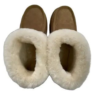 Hot-selling Australian Double Face Sheepskin Leather Ankle Boots Winter Luxury Fur Snow Boots