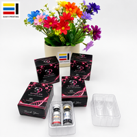 Boîte d'emballage pour flacons en verre de 3 ml (2 pièces) avec laminage brillant, boîte personnalisée et étiquette adhésive pour flacon, ensemble complet