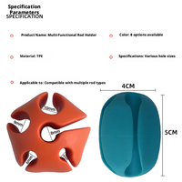 Support de canne à pêche en silicone léger à 5 trous avec ceinture de rangement pour accessoires de pêche