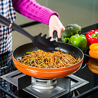Ensemble d'ustensiles de cuisine antiadhésifs en nylon+ABS, 9 pièces, noir, passe au lave-vaisselle, pour la cuisine et la restauration