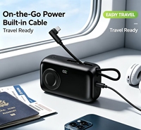 Batterie externe 10000mAh avec câble Type-C intégré, charge rapide 22.5W, affichage numérique, chargeur portable pour les voyages