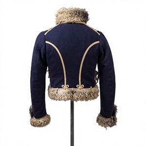 Men's Hussar Jacket <b>Woolen</b> Uniform Jacket Fur Trim Gold Braid Regular Fit for Reenactment Costume - Product Image 2