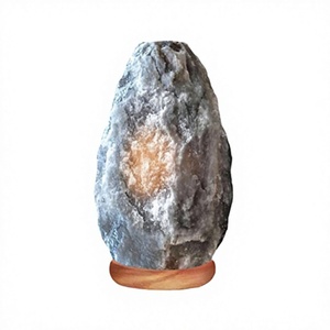 Lampes en sel gris de l'Himalaya de qualité supérieure, forme naturelle, 2-3 kg, avec base en bois, prix direct usine. - Product Image 3