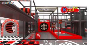 ट्रैम्पोलिन कॉम्बो स्पोर्ट्स एडवेंचर चैलेंज और सॉफ्ट सेफ्टी डिजाइन के साथ वाणिज्यिक इनडोर प्लेग्राउंड दीवार बाधा - Product Image 3