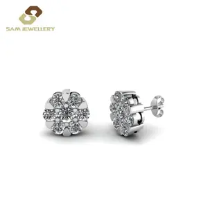 Classic Romantic Jewelry For Women Wedding Elegant Silver Color Cubic Zirconia Stone Stud Earrings