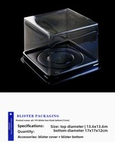 Boîte à gâteau mousse noire de style Musan Mountain, anti-buée, anti-gel, emballage alimentaire transparent en PET carré de 5 pouces