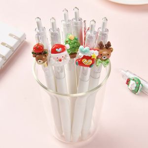 Stylos à bille en gel noirs personnalisables sur le thème de Noël, 0,5 mm, en plastique rose, bleu, jaune, pour une utilisation promotionnelle - Product Image 2