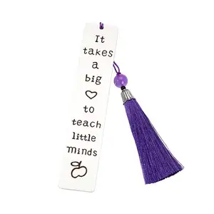 Popular Stainless Steel Bookmark Classical Tassel Creative Style Literary Gifts Laser Engraving And Logo