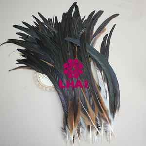 Plumes de queue de coq naturelles demi-bronzées de 30-35 cm en gros pour la fabrication de mouches de pêche <span class=keywords><strong>et</strong></span> les décorations de costumes de carnaval du Mardi Gras - Product Image 4