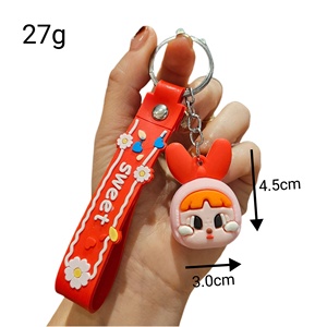 Llavero de PVC con diseño de muñeco de cabeza grande llorón de dibujos animados, bonito colgante para mochila de pareja y llavero de coche, regalo al por mayor - Product Image 5