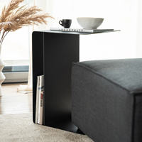 Table basse en acier allié de style euro-américain moderne, petite table d'appoint noire pour canapé, salon, du fabricant d'origine
