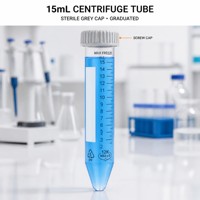 Tube de centrifugation stérile de 15 ml, emballage en sachet, tubes de centrifugation jetables pour la collecte et le test d'échantillons en laboratoire