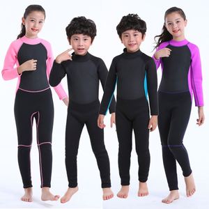 Customized Kids <strong>Children</strong> Youth Boys Girls 2.5mm Neoprene Long Sleeves Anti-UV Sun Protect Surf <strong>Diving</strong> Full Wetsuit - Product Image 3