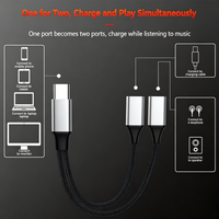 Adaptador de Aluminio Tipo C Macho a Doble USB C Hembra, Carga Rápida PD, Sincronización de Datos, Dongle de Audio de 15 cm para iPad Pro, Computadora, Teléfono Móvil