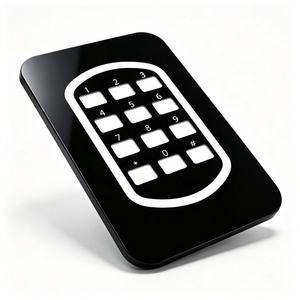 Clavier numérique noir personnalisé OEM, panneau à membrane, étiquette, bouton blanc, contrôle d'accès, PC, PET, adhésif, sérigraphié - Product Image 1