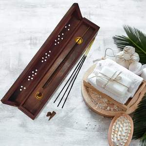 Klasik hafif ahşap tütsü saklama kutusu el oyması tütsü brülör depolama tütsü tutucu - Product Image 6