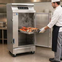 Cuisinière à vapeur commerciale en acier inoxydable à 12 plateaux, cuisson à la vapeur par convection pour les cantines scolaires, les cuisines collectives