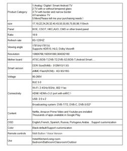 TOAI Usine Meilleure Qualité 2K HD <span class=keywords><strong>26</strong></span> <span class=keywords><strong>Pouces</strong></span> LED Smart <span class=keywords><strong>TV</strong></span> Hôtel avec Haut-Parleur Intégré LCD Noir - Product Image 4