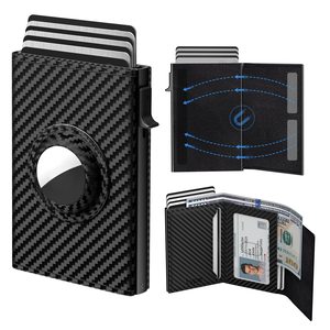 Men's Carbon Fiber Tri <b>Fold</b> <b>Wallet</b> With Magnetic Ring For Everyday Use - Product Image 1
