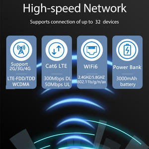 कार्बोर एमएफ820z 4g lte cat6 वाईफाई राउटर सिम कार्ड स्लॉट के साथ 3000Mah बैटरी वायरलेस 4G वायरलेस राउटर - Product Image 5