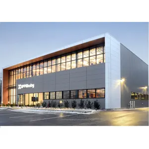 Cam perde prefabrik ticari alışveriş merkezi ile düşük maliyetli çelik yapı ofis binası