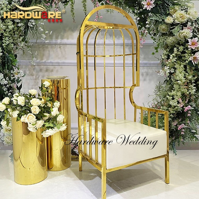 Luxe cage à oiseaux conception roi trône royal chaises de mariage pour la mariée et le marié