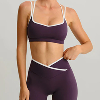 Soutien-gorge de Yoga ras du cou avec logo personnalisé soutien-gorge de Sport à bretelles souples et au beurre soutien-gorge Pilates extensible dans les quatre sens