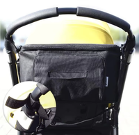 Sac de rangement multifonctionnel pour poussette, sac de rangement avec fermeture à glissière, grande capacité, léger