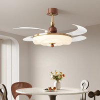 Ventilateur de plafond moderne LED de 42 pouces avec télécommande lumineuse moteur à courant continu à onduleur conçu rétractable pour le salon de style asiatique