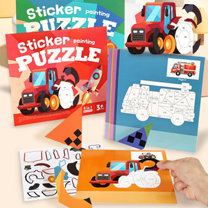 <span class=keywords><strong>Puzzle</strong></span> d'autocollants pour enfants, art 3D, <span class=keywords><strong>collage</strong></span>, peinture, bricolage, artisanat, 8 en 1, autocollants numérotés, jouet éducatif, à partir de 3 ans, préscolaire - Product Image 1