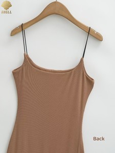 CNSHELL 13 colori tinta unita con cinturino sottile gonna a padiglione da donna Slim Fit modale <span class=keywords><strong>Micro</strong></span> costola abito da festa Mini lunghezza - Product Image 3