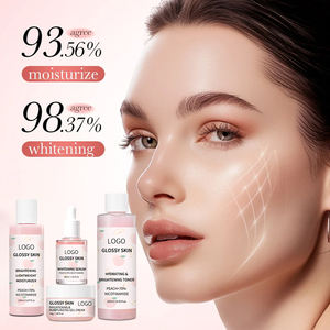 Private Label Vegan Cruelty Free Hydrating AHA Vitamin C Peach Brightening Glass <b>Skin</b> Care Set OEM/ODM - Product Image 5