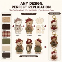 Porte-clés en peluche personnalisé Mascotte Ours Canneberge, Personnage Original de Noël, Jouet Promotionnel CPC, Cadeau, OEM ODM, Animal en Peluche