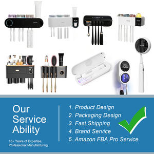 2 copos <span class=keywords><strong>Plastic</strong></span> <span class=keywords><strong>Toothbrush</strong></span> Titular Dispensador Automático Toothpaste Wall Mount UV <span class=keywords><strong>Toothbrush</strong></span> Sanitizer <span class=keywords><strong>Holder</strong></span> Acessórios Do Banheiro - Product Image 5