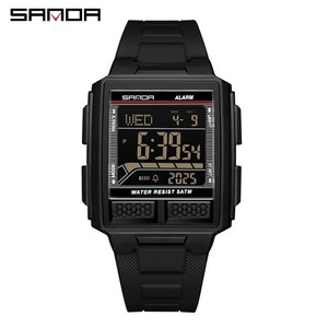 SANDA 2212 Casual Sports Square Student <b>Digital</b> Watch, Multifunctional Waterproof Electronic Wristwatch with Alarm <b>Clock</b> - Product Image 1