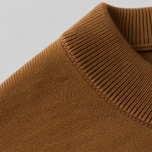 Maglione Autunnale da Uomo in 100% Lana, Classico Tinta Unita, Collo Slim Fit, Lungo, Antipiega, Antipilling, Traspirante, Casual - Product Image 5