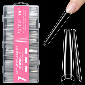 Parche <span class=keywords><strong>de</strong></span> tela vaquera XXXL para decoración <span class=keywords><strong>de</strong></span> <span class=keywords><strong>uñas</strong></span>, pegatina completa transparente en caja <span class=keywords><strong>de</strong></span> 240 piezas, borde cruzado, <span class=keywords><strong>uñas</strong></span> francesas para dedos - Product Image 6
