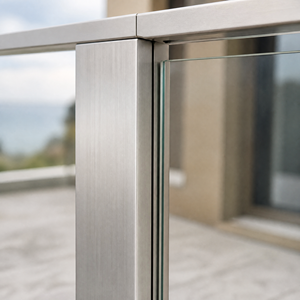 Rampe de balcon en alliage d'aluminium et verre, poteaux en aluminium sans cadre, adaptés aux balcons offrant une vue sur la mer ou la nuit - Product Image 3