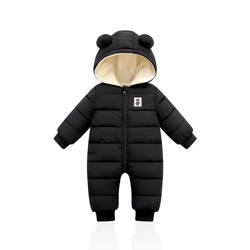 baby boy romper for winter in range baby winter clothes romper on sale Fur Hooded duck down romper winter baby boy