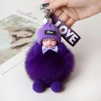 Handgefertigter Hochwertiger Schlafpuppen-Rucksack mit Imitiertem Fuchsfell, Autoschlüsselanhänger, Plüsch-Dekoration im Großhandel
