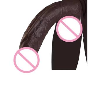 Beliebter 11-Zoll Pferde-Penis-<span class=keywords><strong>Dildo</strong></span> aus Silikon mit dualer Härte für weibliches Vergnügen - Product Image 1