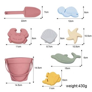 Vendita calda per bambini in Silicone per bambini giocattoli di sabbia da spiaggia e sabbia Set di giocattoli tra cui secchio da spiaggia - Product Image 3