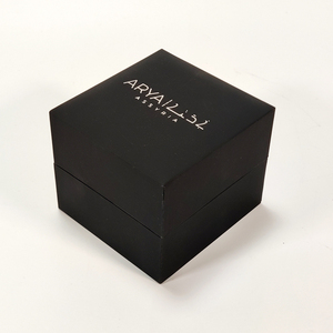 Boîte de montre élégante en carton rigide et papier noir de luxe Emballage cadeau personnalisé à rabat Laminage mat Gaufrage directement à l'usine - Product Image 2