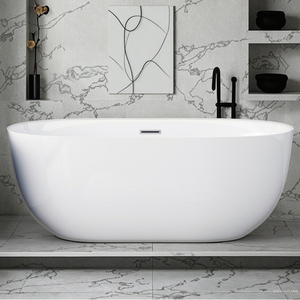 Thanh lịch hiện đại Acrylic bồn tắm freestanding | hình bầu dục tràn, nhà máy-trực tiếp phòng tắm ngâm & drainer - Product Image 3