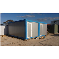 Conteneurs d'expédition préfabriqués portables de 20 pieds et 40 pieds, bureaux, maisons, maisons individuelles, 6 m x 3 m, toit en forme de chapeau, structure en acier préfabriquée