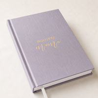 Journal personnalisé à couverture rigide en lin lavande avec inscription dorée « Hello Little Mama », cadeau de grossesse, journal intime, OEM ODM, vente en gros